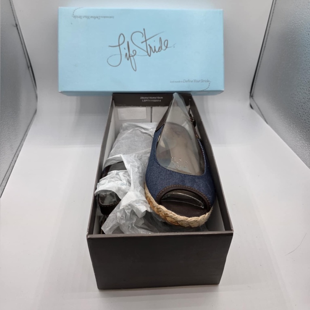 Life Stride Lift Dark Denim Slingback NIB Sz 8 - Picture 3 of 5